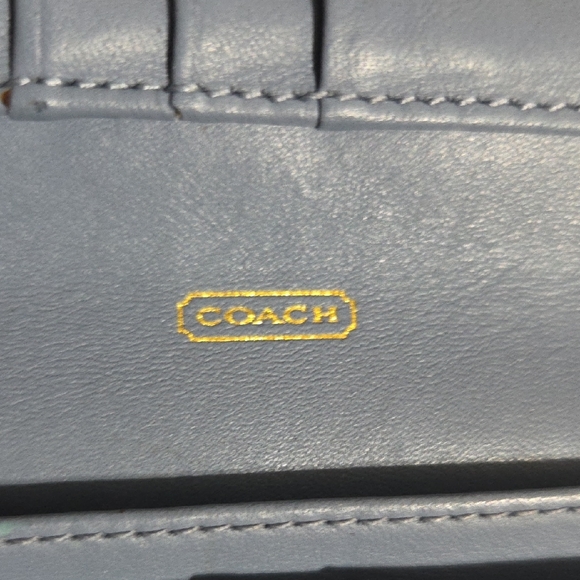 Coach Slate Blue Leather Zip Wallet - Picture 6 of 10